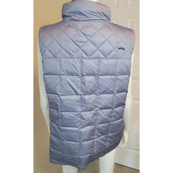 Cabela's Quilted Goose Down Gray Puffer Vest Women's Size XL - Picture 5 of 9